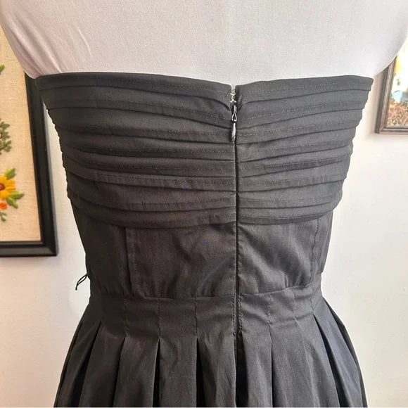 Vintage 90s Y2K does 60s Le Château Strapless Pleated Pintuck Cocktail Dress - Picture 8 of 16